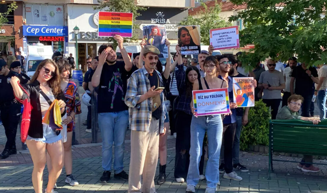 Eskişehir’de LGBT bayrakları açarak